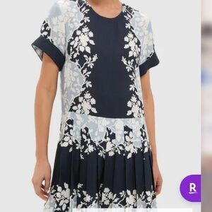 NWT Blue Fog Pleated Liza Dress. Small. Drop Waist. Tuckernuck. Never worn